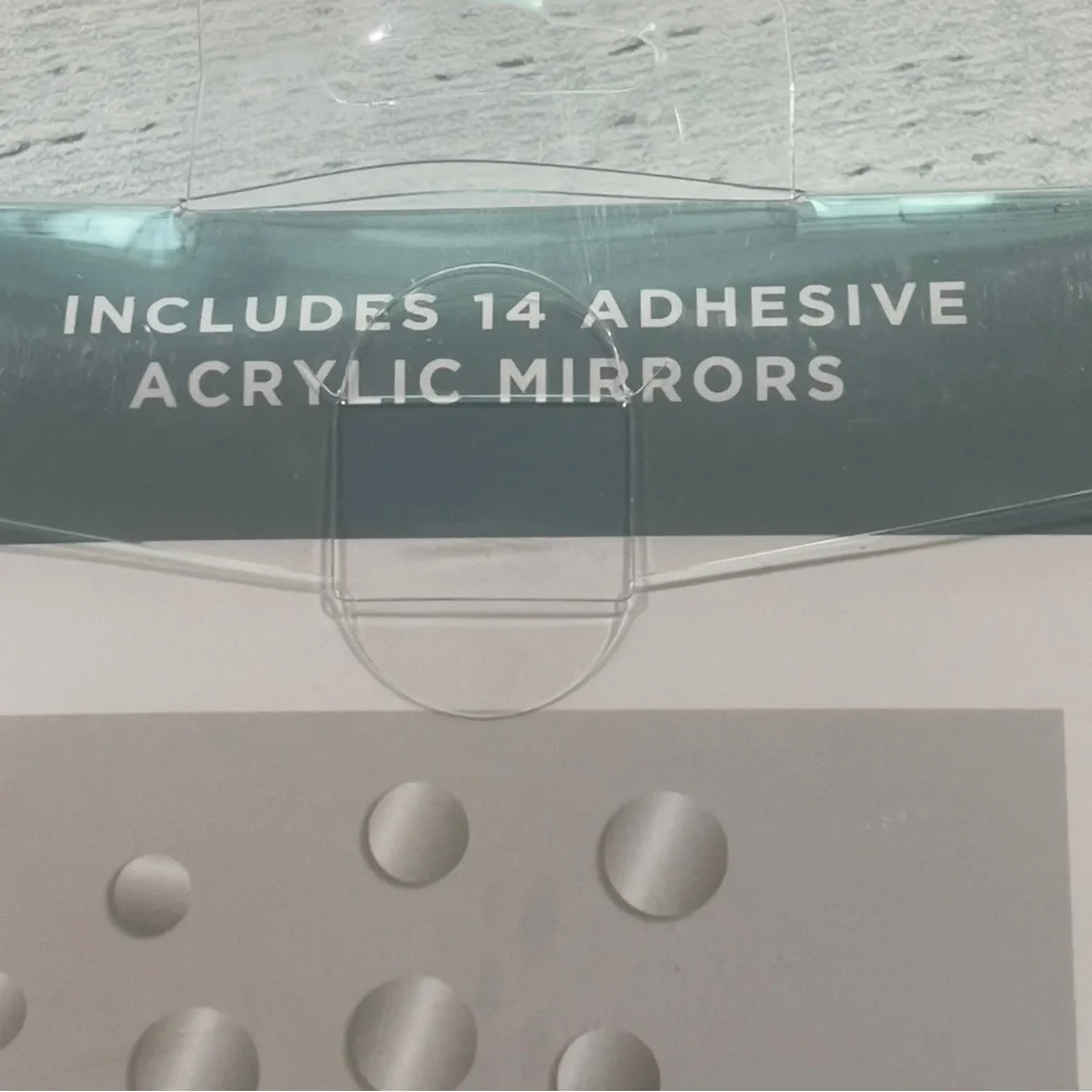 Blue Moon Studio 14 Easy to Apply Adhesive Acrylic Wall Decor Mirrors NIB